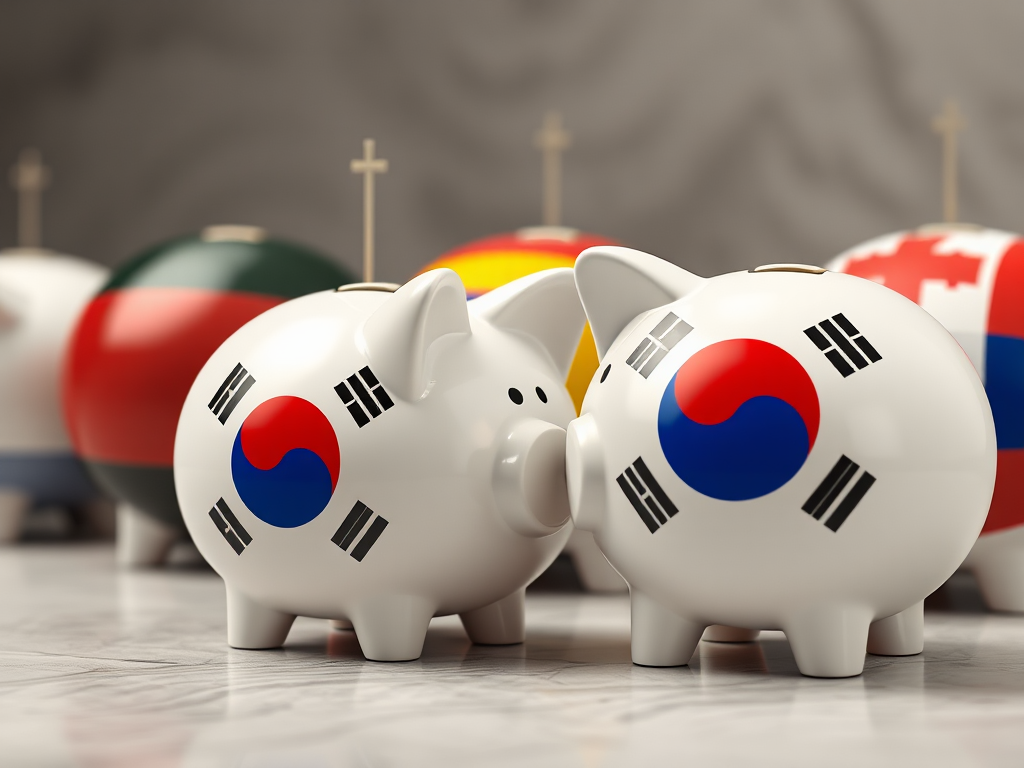 OECD 국가들과 한국의 공적연금 소득대체율을 비교한 막대 그래